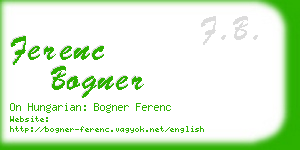 ferenc bogner business card